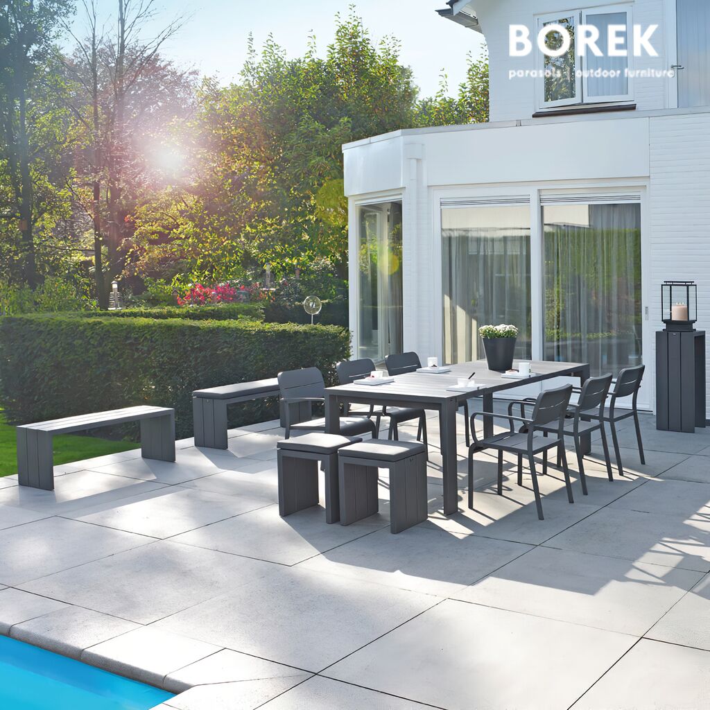  Moderne Garten Sitzbank Ohne Lehne - Aluminium - Borek - Samos Sitzbank