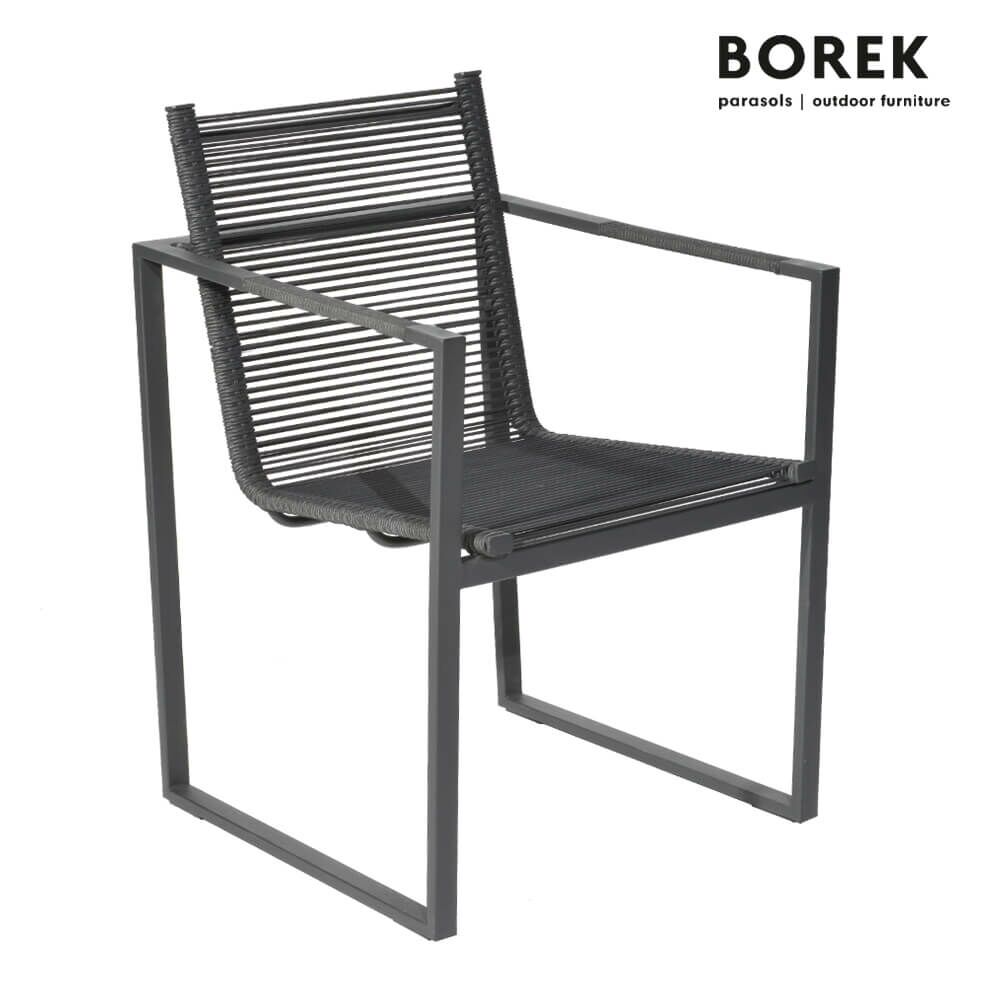  Moderne Garten Sitzgruppe - Aluminium Grau - Gartenstühle & Tisch - Borek - Andria Sitzgruppe