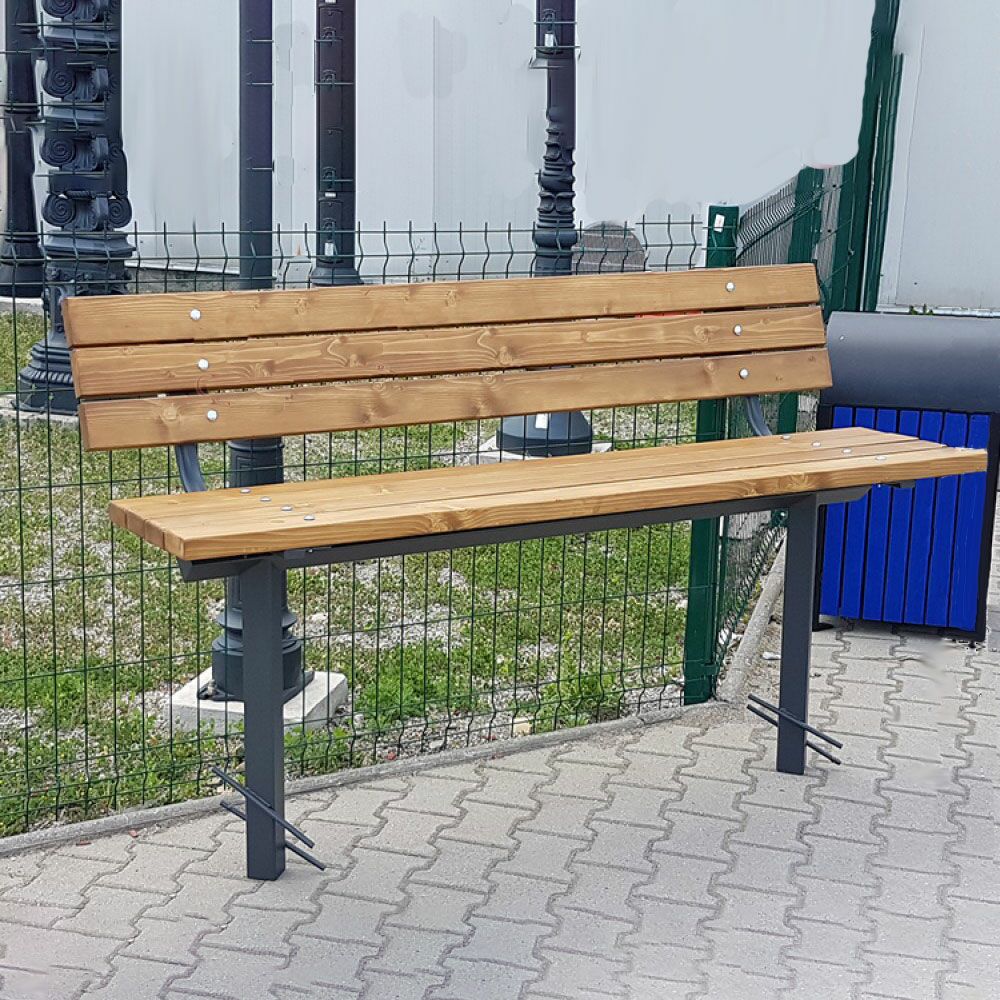  Moderne Gartenbank Zum Einbetonieren Aus Holz Und Metall - Endre