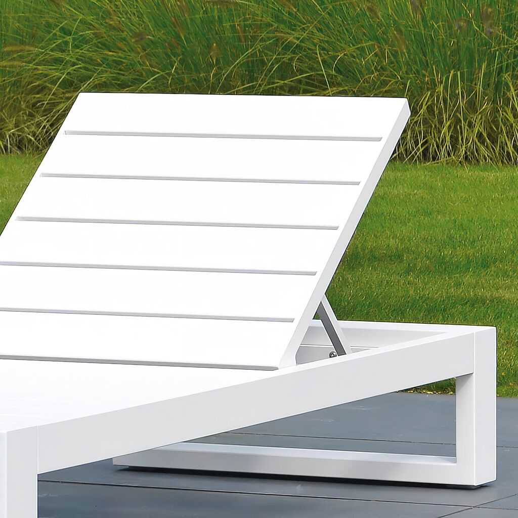  Moderne Gartenliege Aus Aluminium - Borek - Inkl. Kissen Weiß - Vitoria Liege
