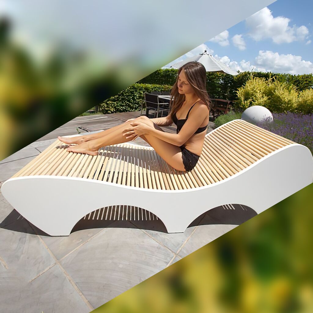  Moderne Holz Relax Liege Für Die Terrasse - Verschiedene Farben - Nefere