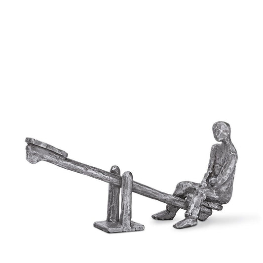  Moderne Metall Gartenskulptur - Bewegliche Wippe Mit Figur - Solus