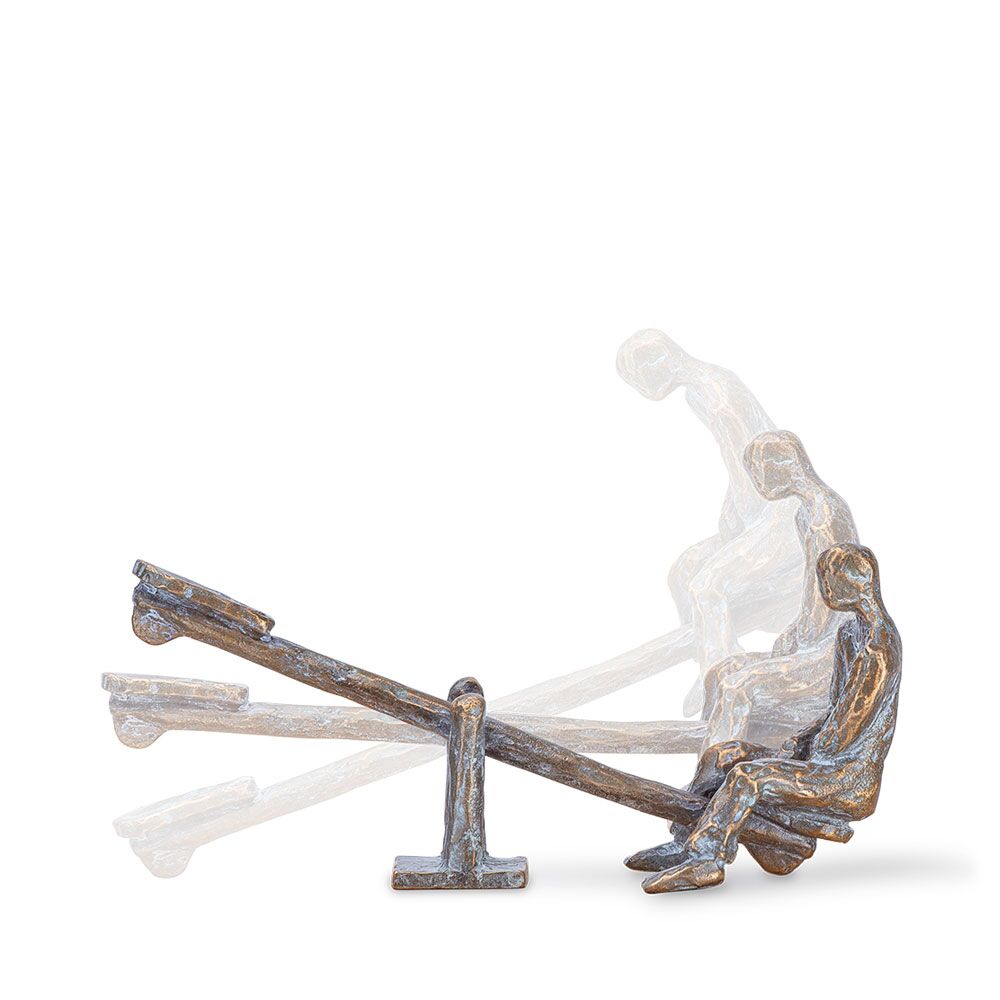  Moderne Metall Gartenskulptur - Bewegliche Wippe Mit Figur - Solus
