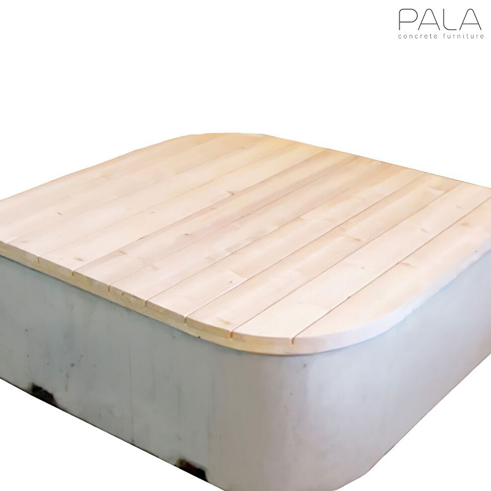  Moderne Outdoor Sitzinsel Aus Beton Und Lärchenholz - Kurvi