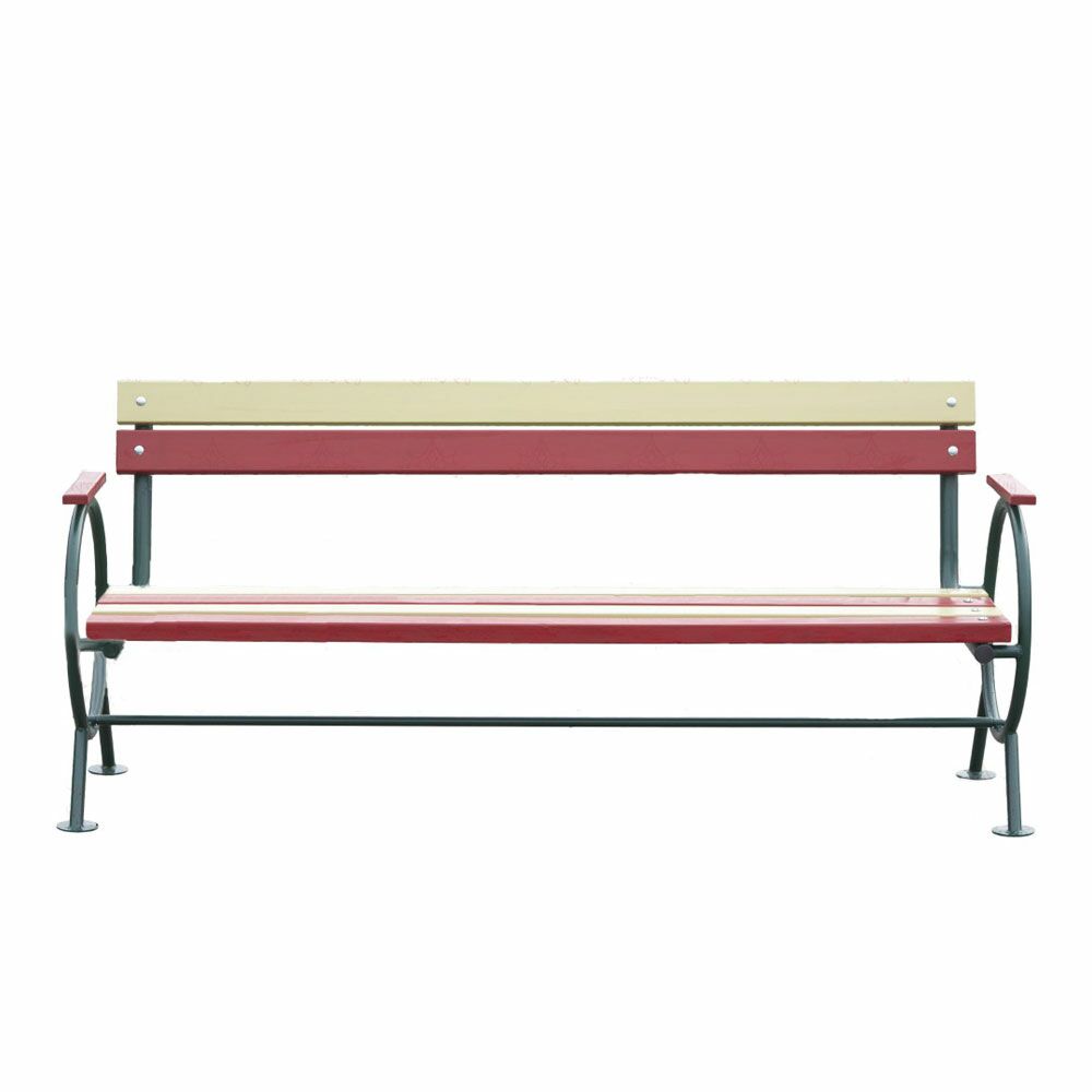  Moderne Parkbank Aus Metall Und Holz Mit Armlehne - Finia
