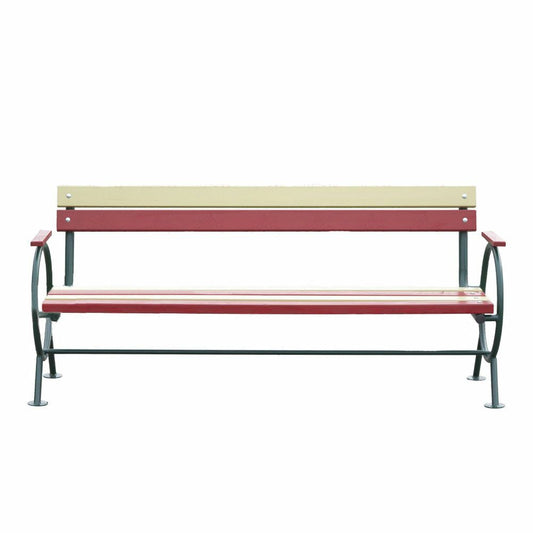  Moderne Parkbank Aus Metall Und Holz Mit Armlehne - Finia