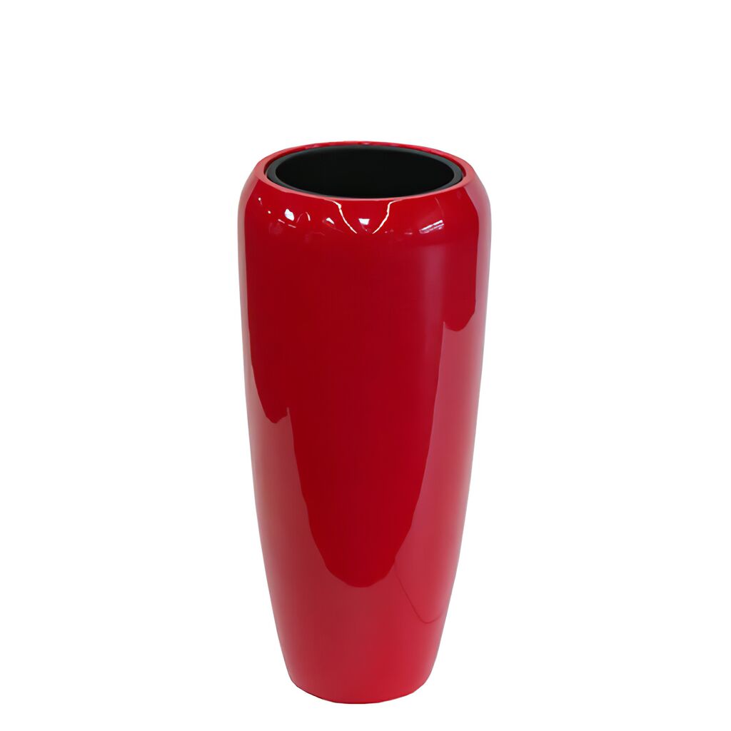  Moderne Pflanzvase Für Draußen - Rot Glänzend - Polystone - Gineso