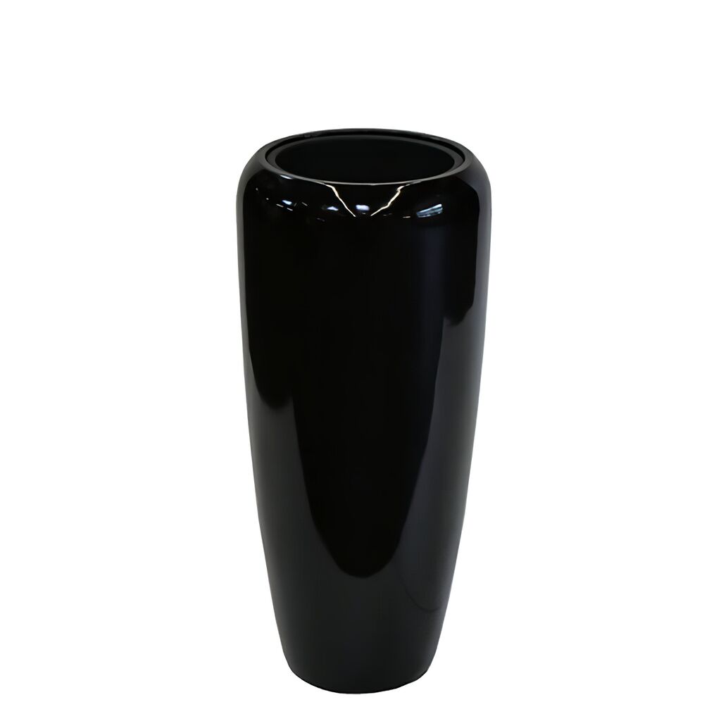  Moderne Pflanzvase Für Draußen - Schwarz Glänzend - Polystone - Sarnano
