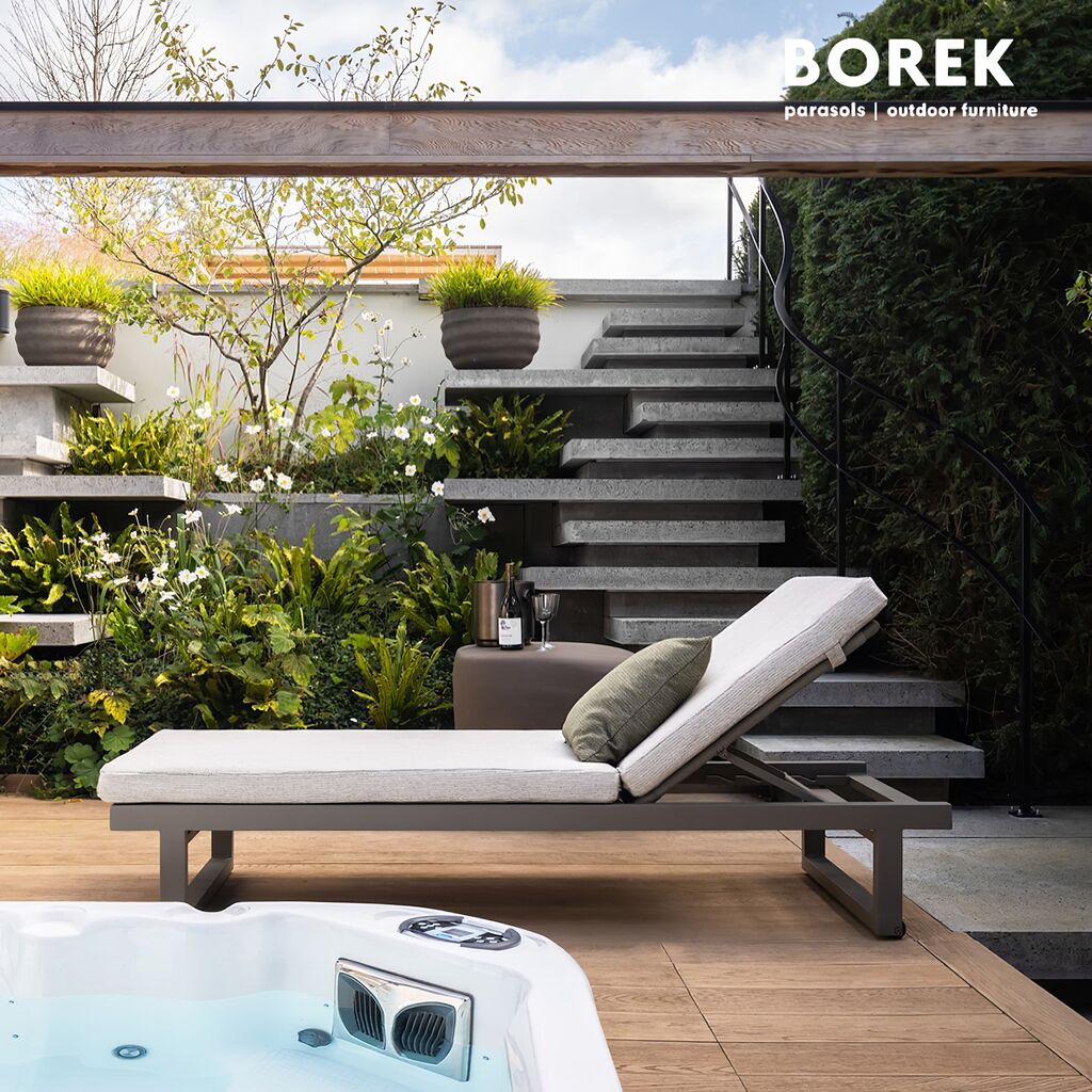  Moderne Sonnenliege Aus Aluminium Mit Verstellbarer Rückenlehne Und Rädern - Borek - Ovar Sonnenliege