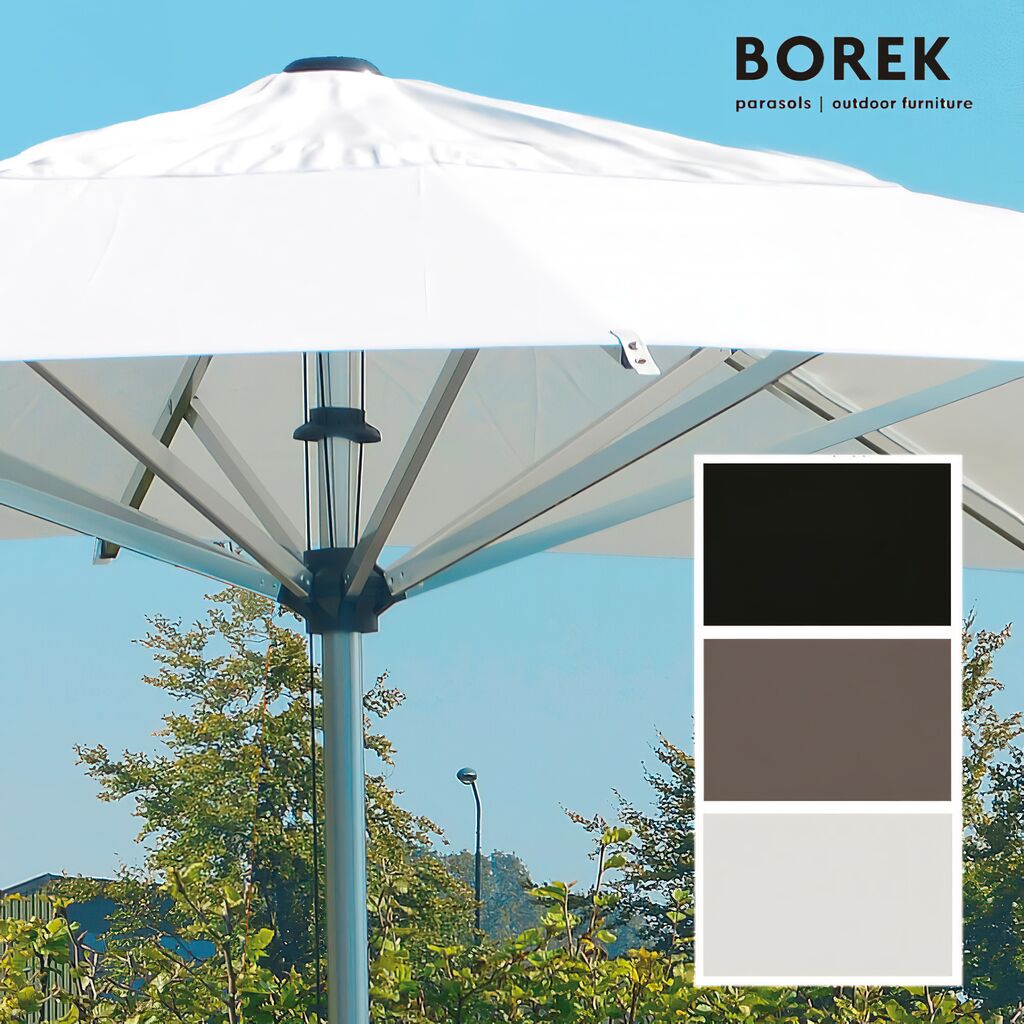  Moderner Aluminium Sonnenschirm Von Borek - Quadratisch - Marktschirm - Reflex Sonnenschirm