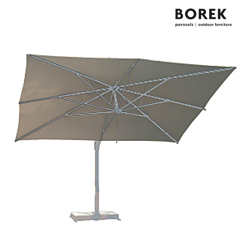  Moderner Ampelschirm Von Borek - Kurbel-System - Quadratisch - Rodi Sonnenschirm Silver