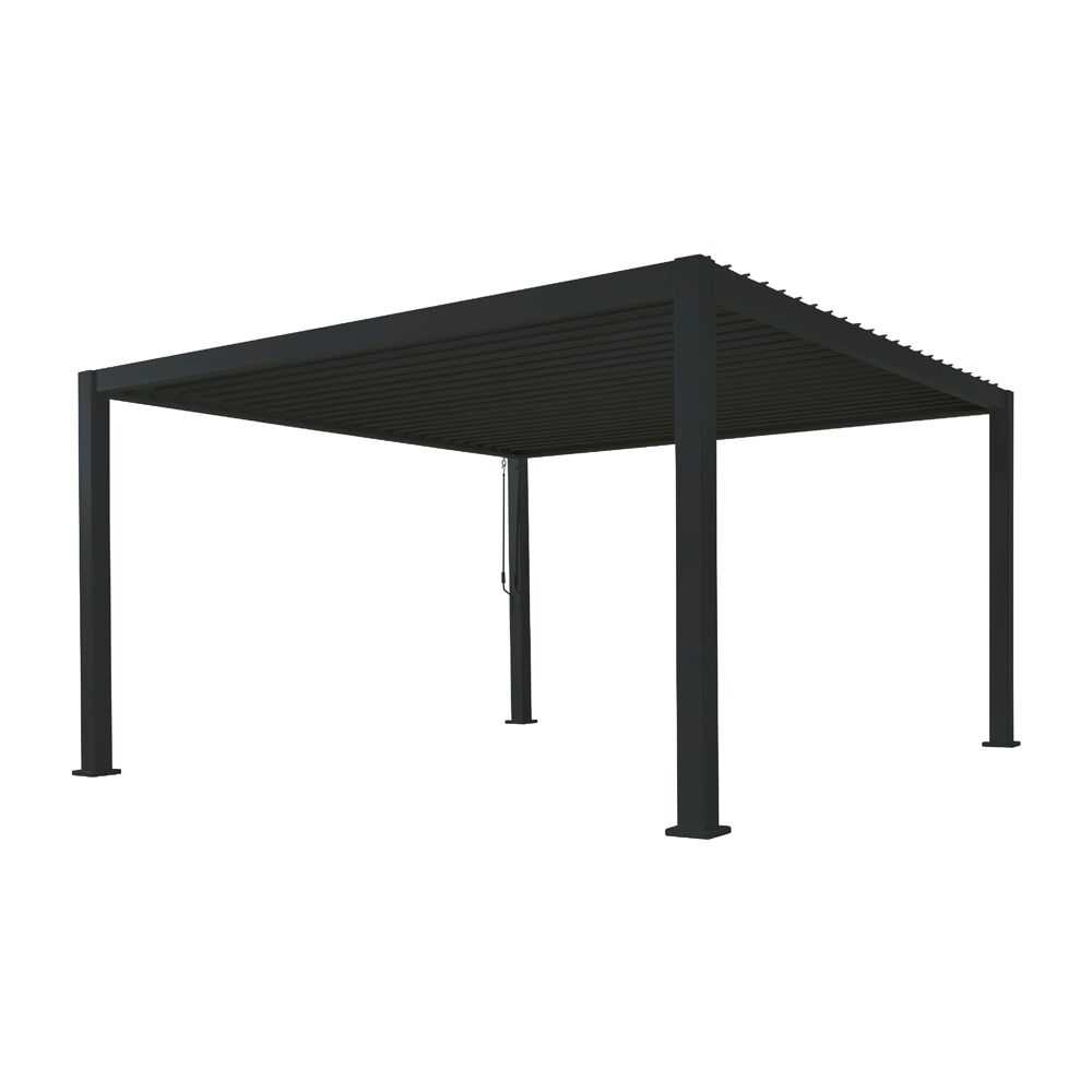  Moderner Anthrazit Gartenpavillon Aus Aluminium Mit Lamellendach - Elegono