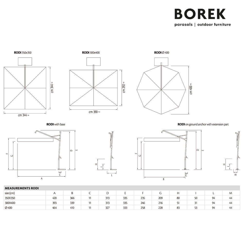  Moderner Design Ampelschirm Mit Alu Gestell - Borek - Mit Kurbel - Kippbar - Rodi Sonnenschirm White