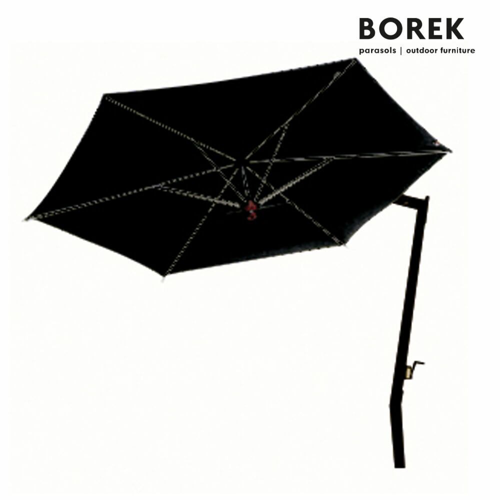  Moderner Design Ampelschirm Von Borek - Aluminium Rahmen - Mit Kurbel - Neigbar - Ischia Sonnenschirm Graphite