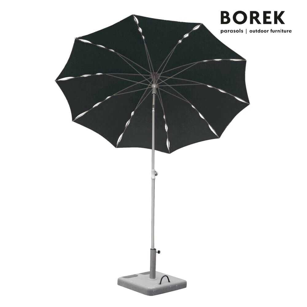 Moderner Design Sonnenschirm Von Borek - Rund - Höhenverstellbar & Neigbar - Edelstahl - Flower Sonnenschirm