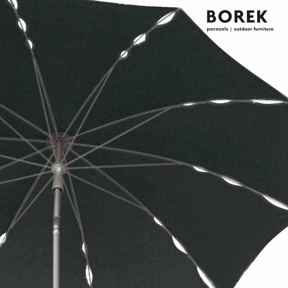  Moderner Design Sonnenschirm Von Borek - Rund - Höhenverstellbar & Neigbar - Edelstahl - Flower Sonnenschirm