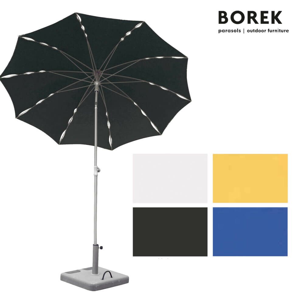  Moderner Design Sonnenschirm Von Borek - Rund - Höhenverstellbar & Neigbar - Edelstahl - Flower Sonnenschirm