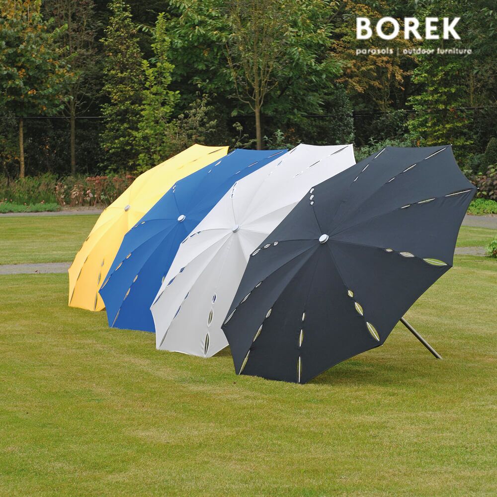  Moderner Design Sonnenschirm Von Borek - Rund - Höhenverstellbar & Neigbar - Edelstahl - Flower Sonnenschirm