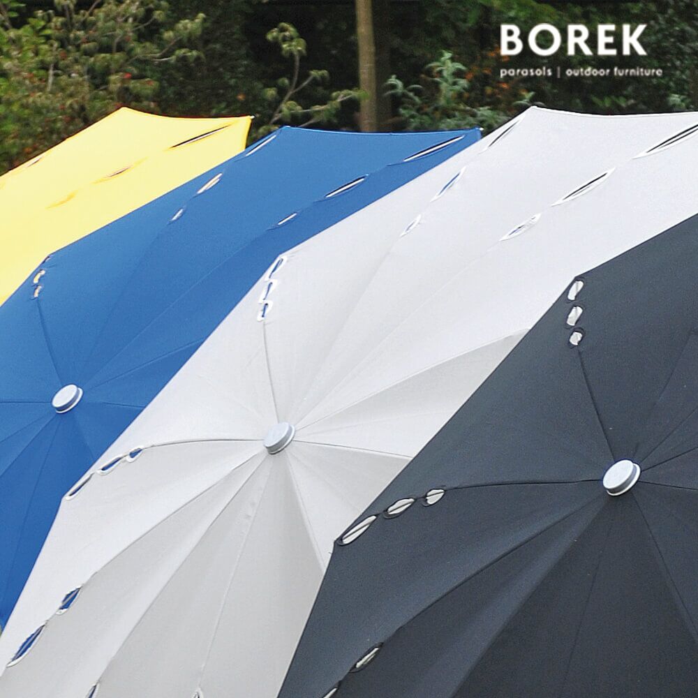  Moderner Design Sonnenschirm Von Borek - Rund - Höhenverstellbar & Neigbar - Edelstahl - Flower Sonnenschirm