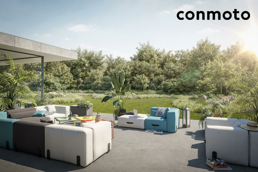 Moderner Garten Loungehocker Aus Sunbrella - Miami Hocker - Miami Hocker