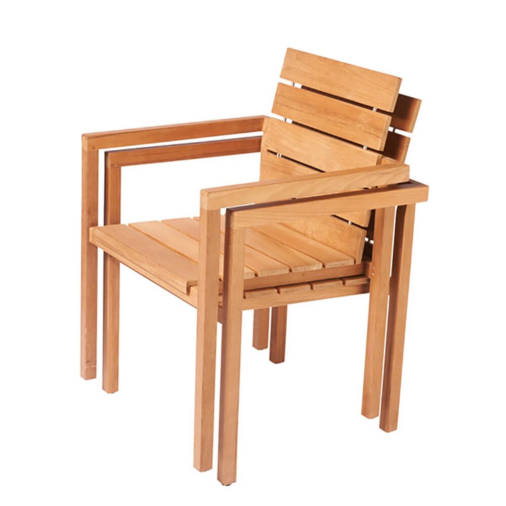  Moderner Garten Stapelstuhl Aus Teakholz - Lucy Stapelstuhl