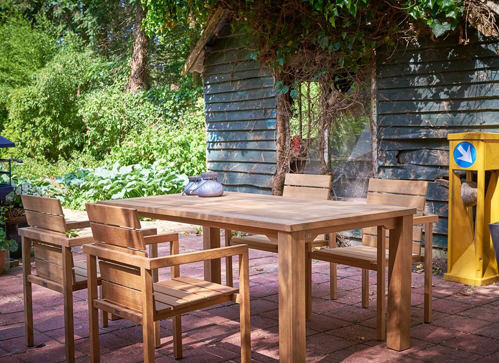  Moderner Garten Stapelstuhl Aus Teakholz - Lucy Stapelstuhl