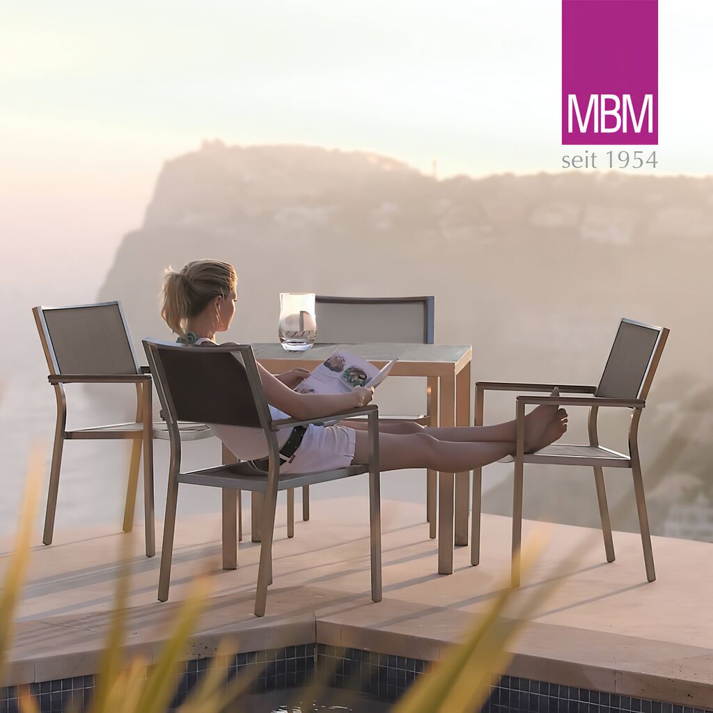  Moderner Gartenstuhl Von MBM - Metall, Resysta & Outdoorgewebe - Sessel Brisbane