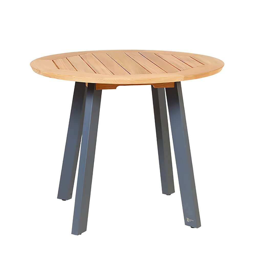  Moderner Gartentisch Aus Teakholz & Aluminium - Rund - Darcey Gartentisch