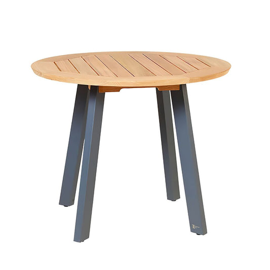  Moderner Gartentisch Aus Teakholz & Aluminium - Rund - Darcey Gartentisch