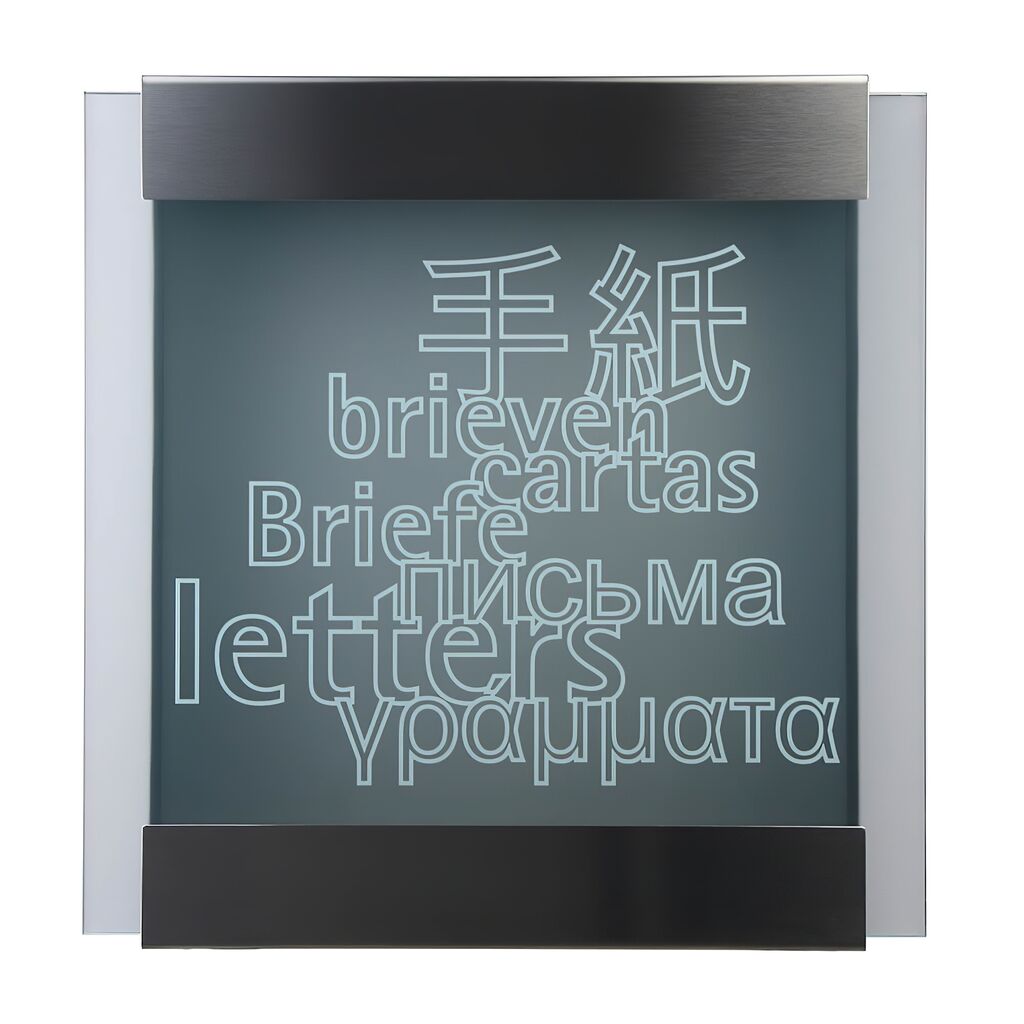  Moderner Glas & Edelstahl Briefkasten Design Beschriftung - Persephone