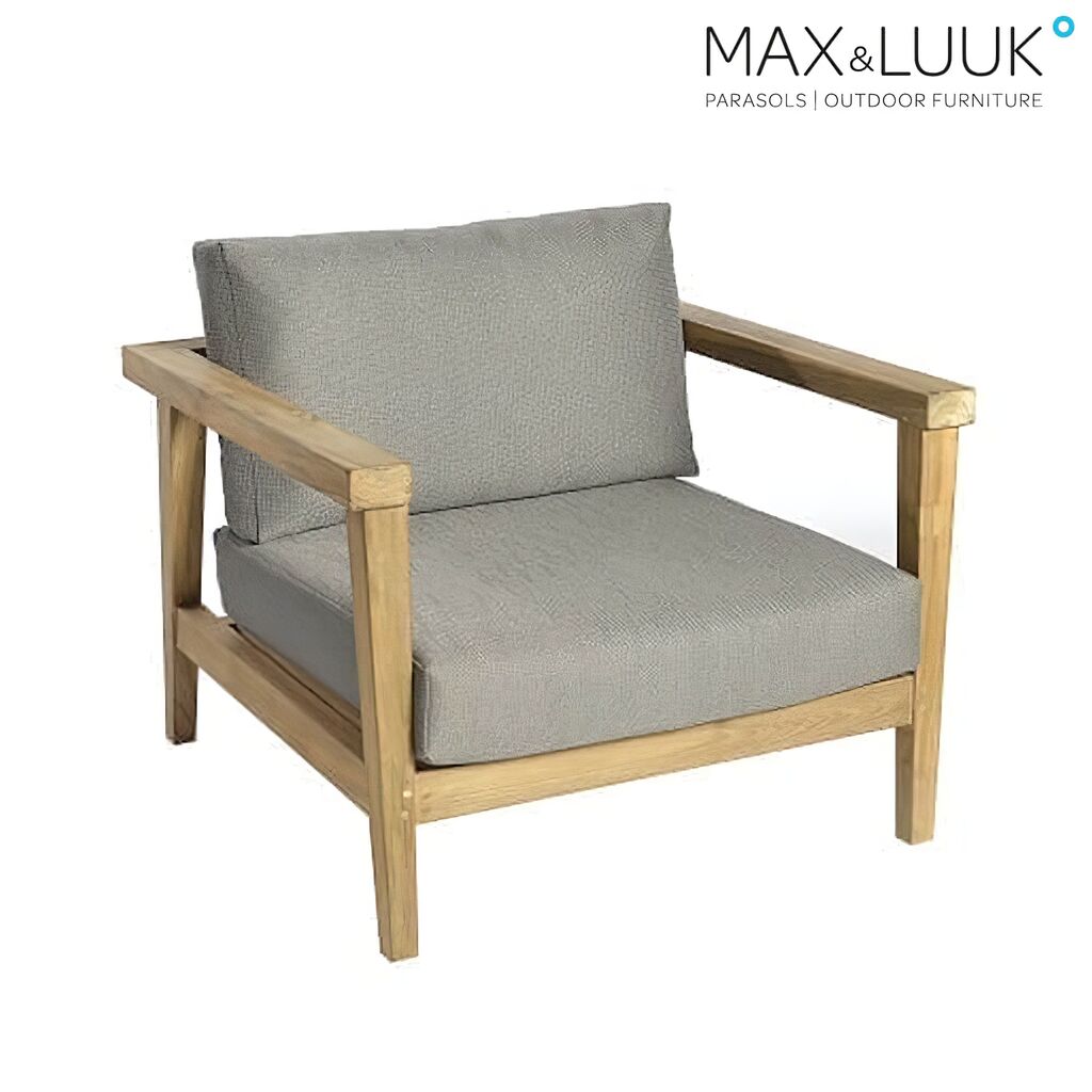  Moderner Loungesessel Mit Teakholz & Polster - Duke Loungesessel