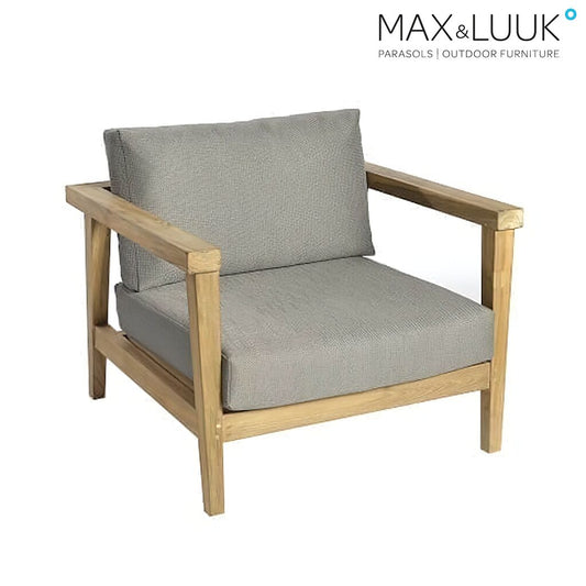  Moderner Loungesessel Mit Teakholz & Polster - Duke Loungesessel