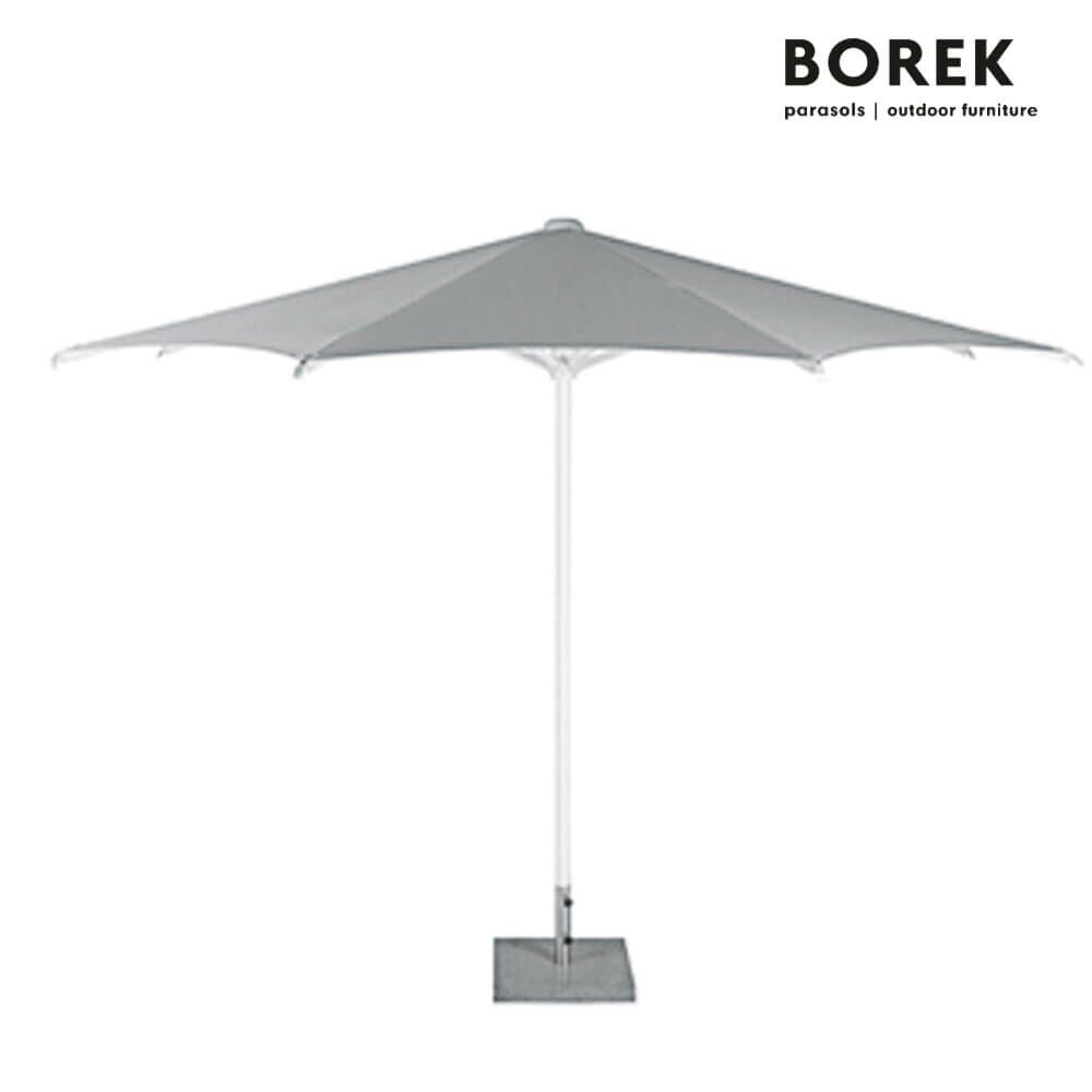  Moderner Sonnenschirm - Weiß - 350cm - Aluminium Rahmen - Mit Umlenkrollen - Florida Sonnenschirm
