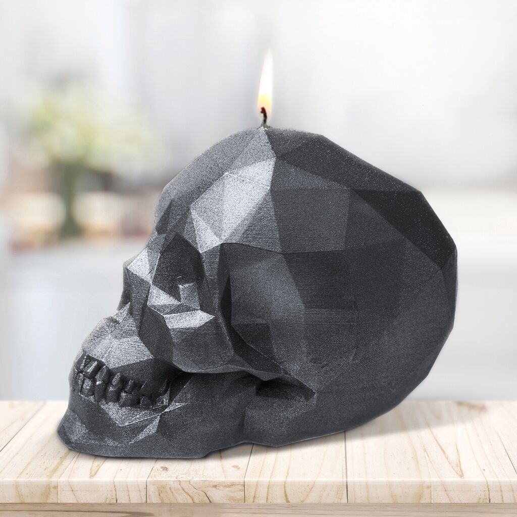  Moderner Totenschädel Aus Wachs - Vegane Kerze Für Halloween - Sediran