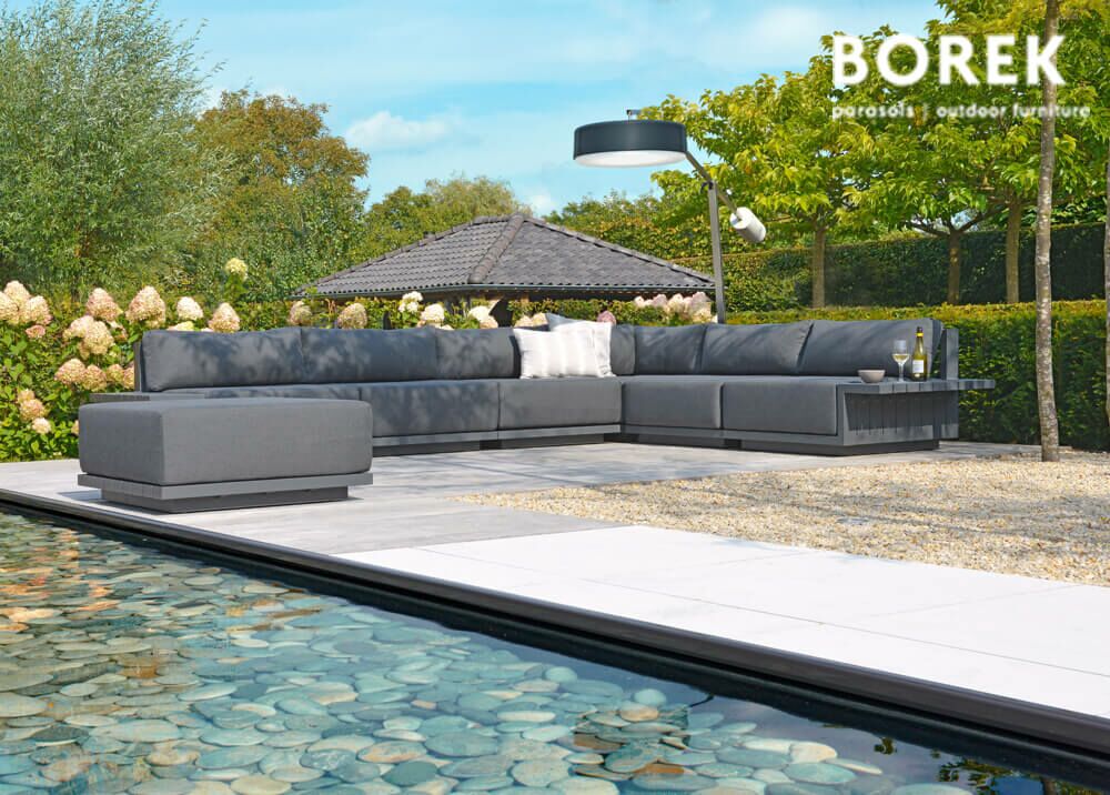  Modernes Garten Loungemodul - Borek - Aluminium - Inkl. Kissen - Murcia Sitzmodul Rechts