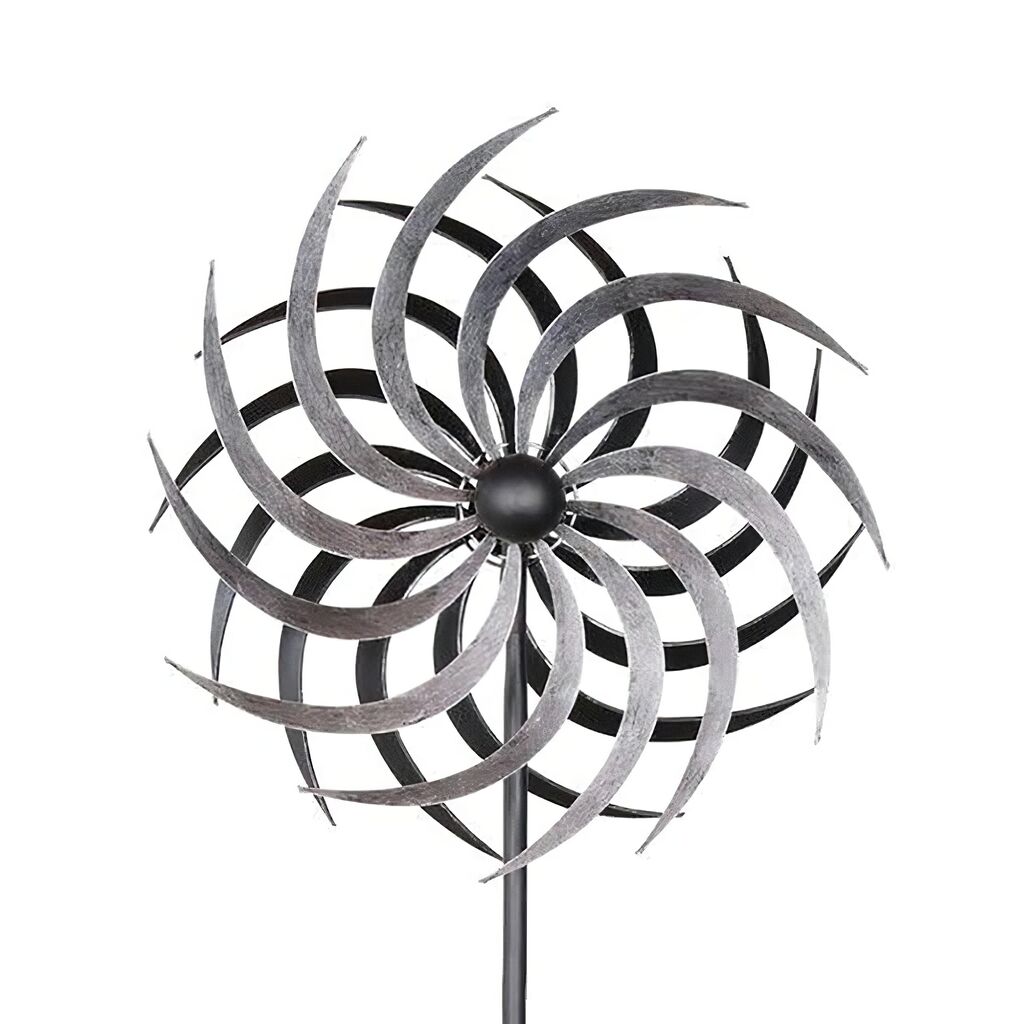  Modernes XXL Deko Windrad Aus Metall - Silber - Gasparillo