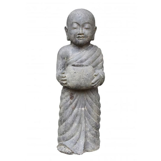  Mönch Mit Schale Als Garten Steinfigur - Monachus