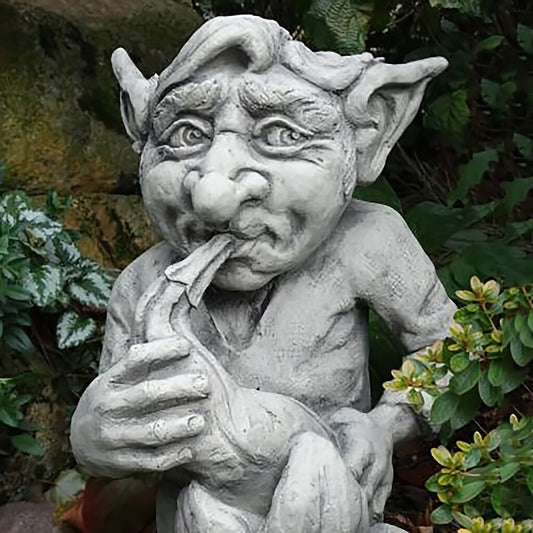  Musikalische Dekofigur Garten Troll Aus Steinguss Mit Saxophon - Kaikias