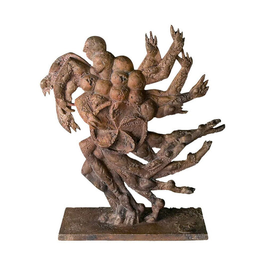  Mystische Rad Menschenfigur - Limiterte Bronzedeko - Kraft-Feld