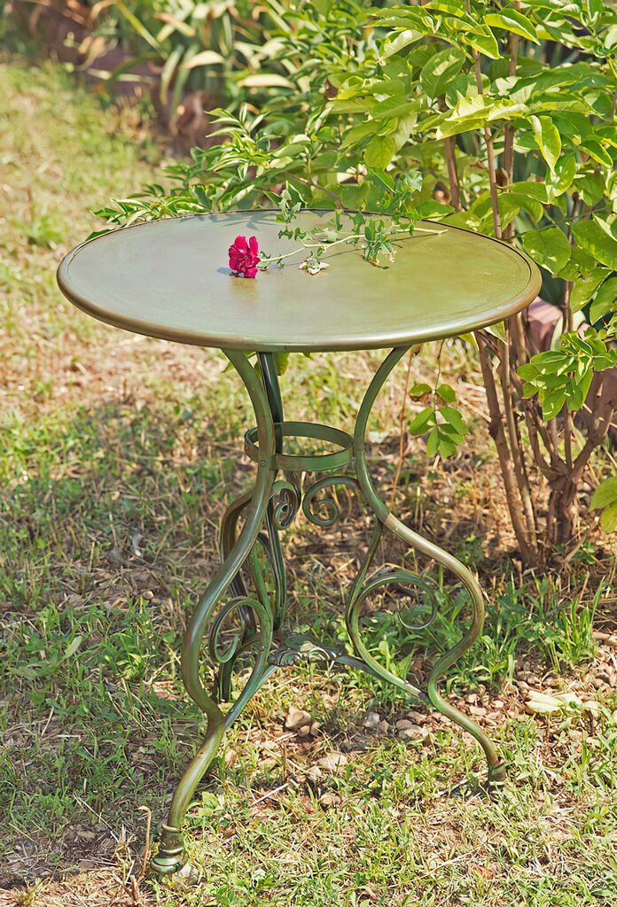 Nostalgischer Runder Gartentisch Aus Schmiedeeisen - Orane