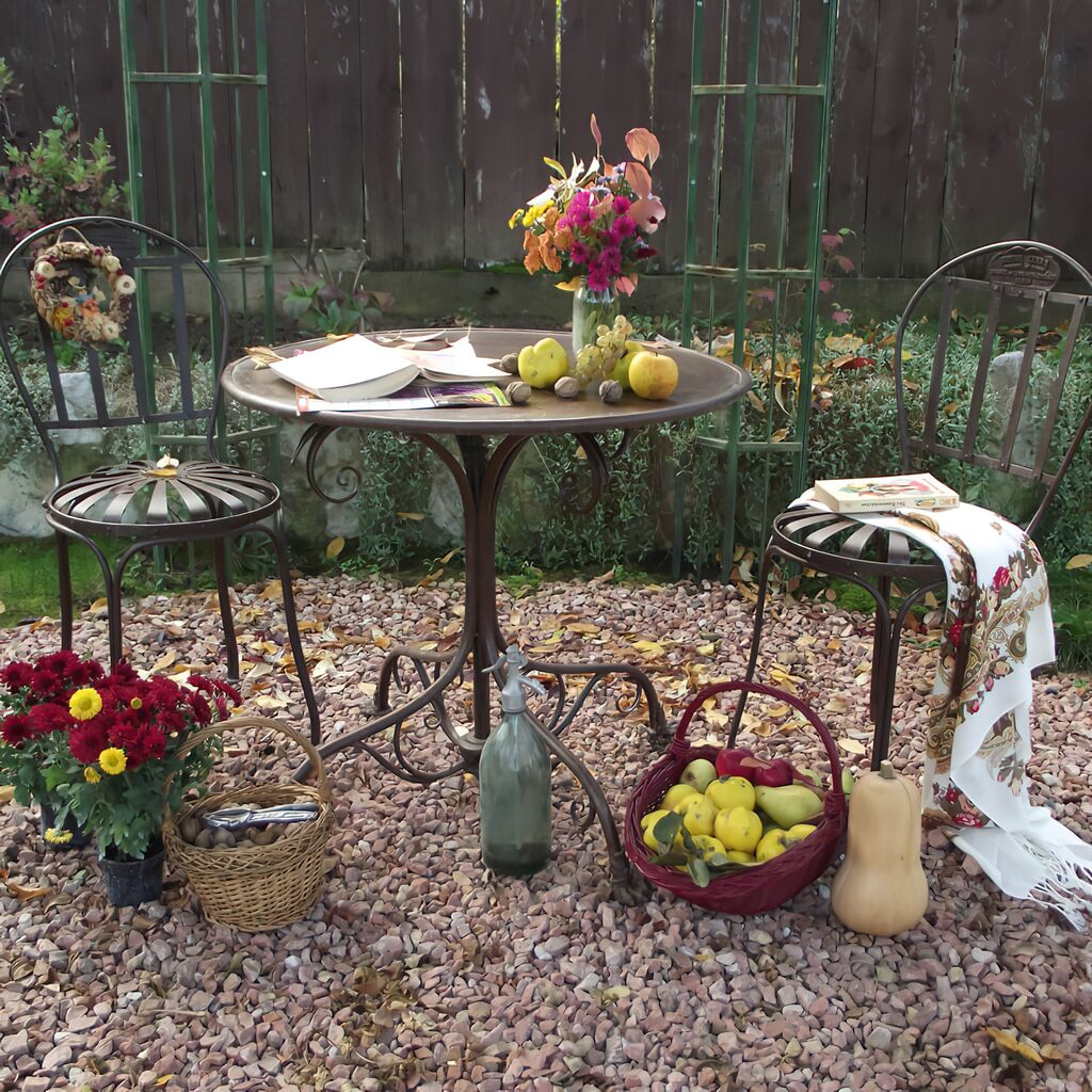  Nostalgisches Gartenmöbelset Mit Tisch Und Stühlen - Acier