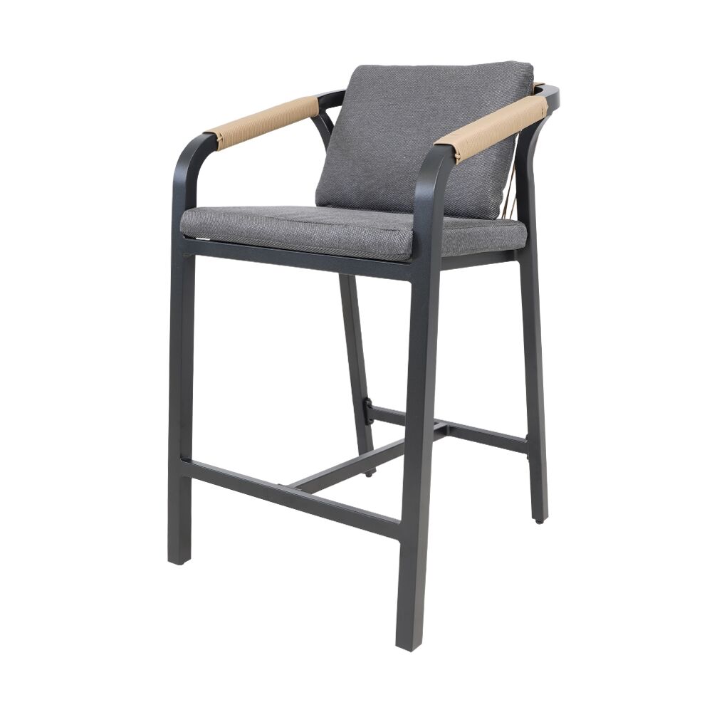  Outdoor Barstuhl Aus Aluminium Mit Olefin-Polsterung - Teko