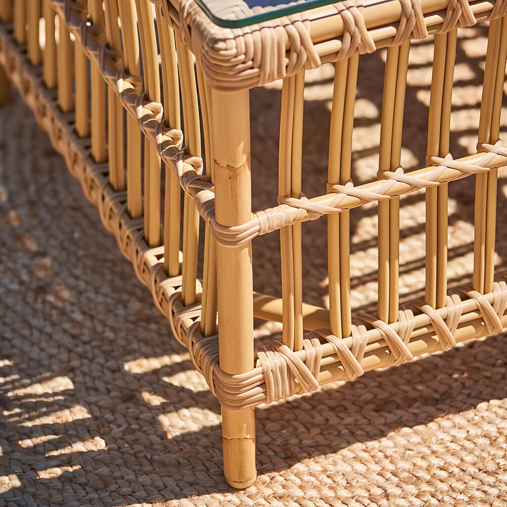  Outdoor-Beistelltisch Aus Aluminium Und Polyrattan - Beistelltisch Caya