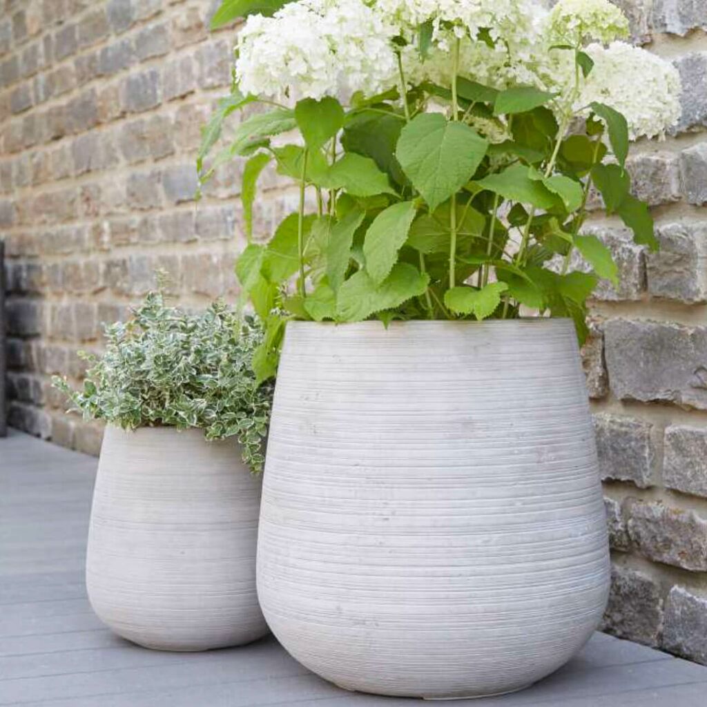  Outdoor Blumenkübel Rund Aus Glasfaser-Beton - Alberona