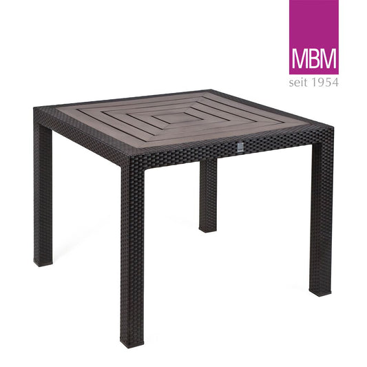  Outdoor Esstisch Von MBM - Alu, Polyrattan & Resysta - 90x90cm - Tisch Bellini