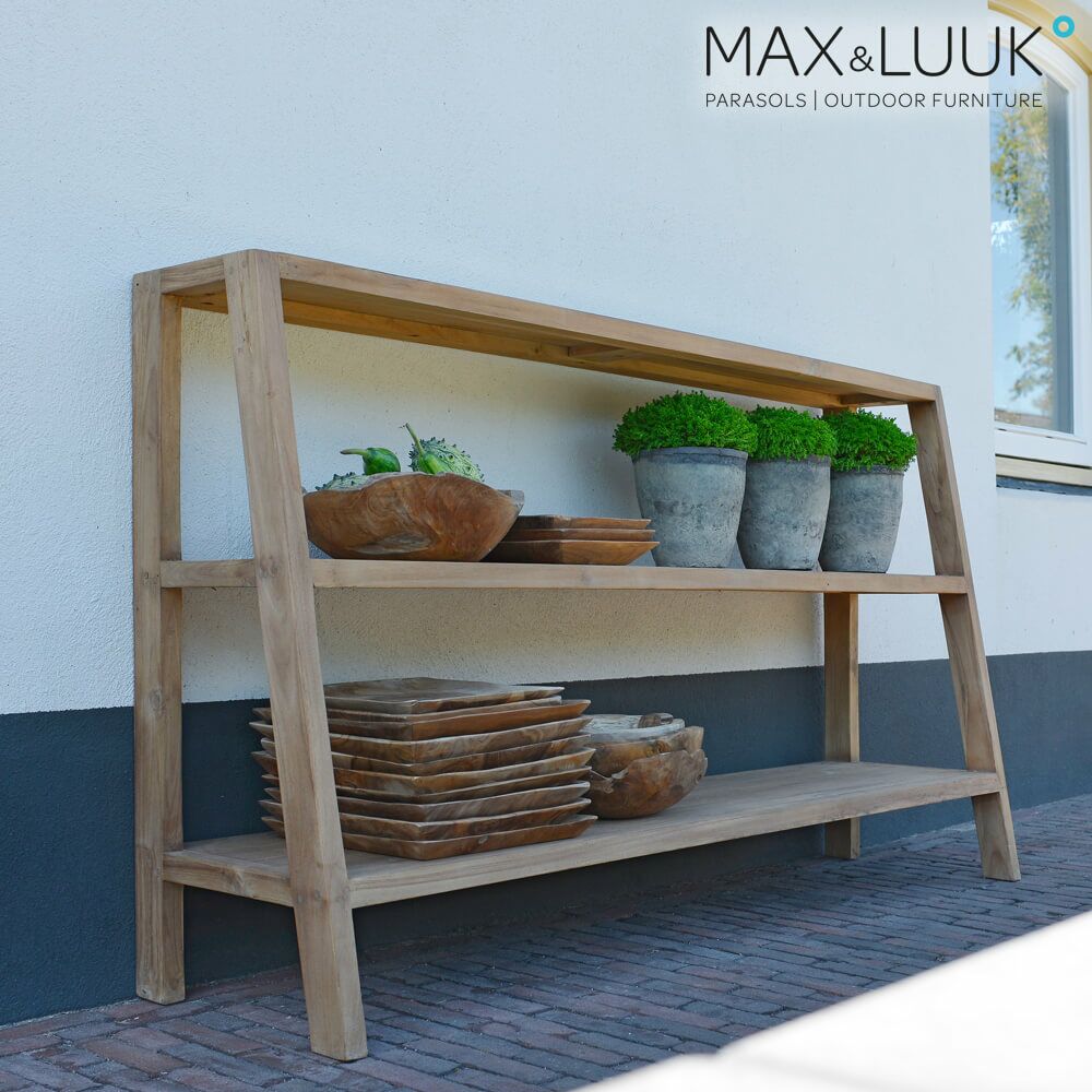  Outdoor Regal Aus Teakholz - 150cm - Max&Luuk - Puck Regal