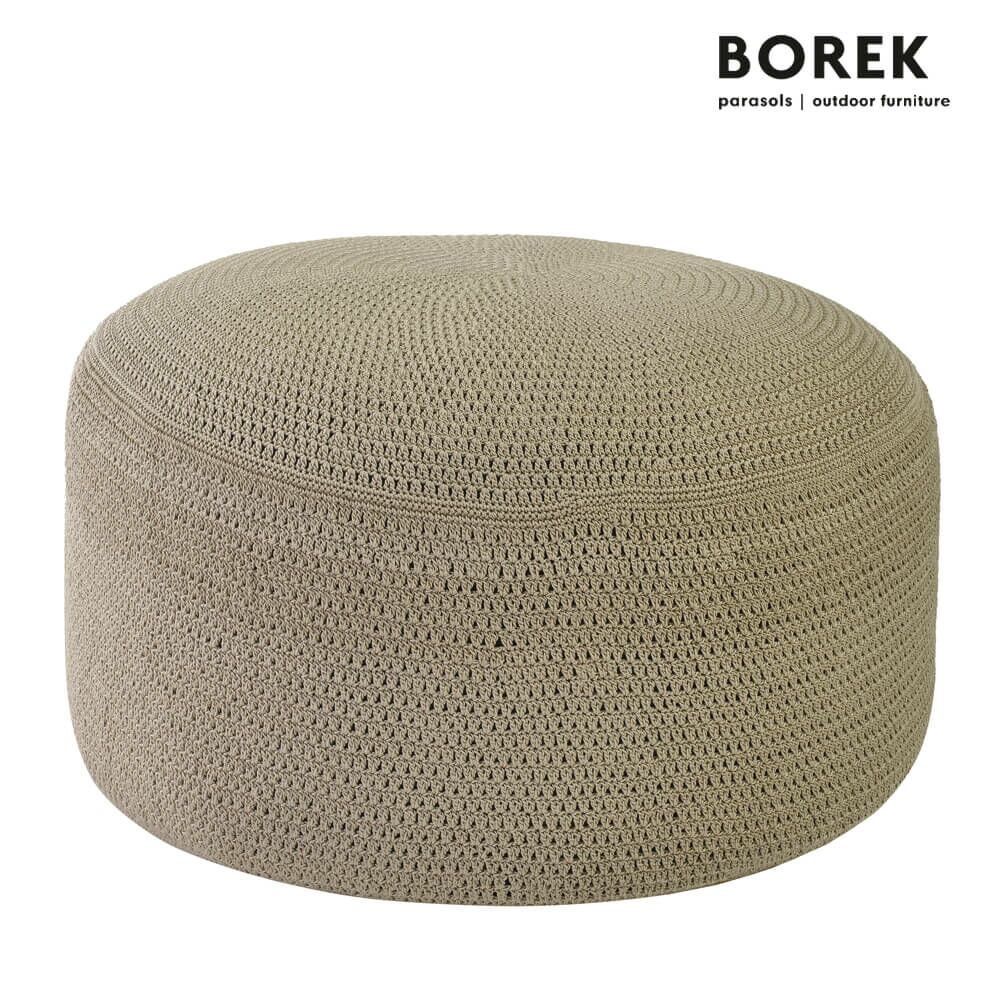  Outdoor Sitzhocker - Sandfarben - Borek - Ardenza Seil - Crochette Sitzkissen