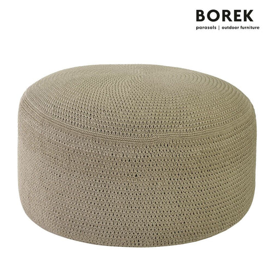  Outdoor Sitzhocker - Sandfarben - Borek - Ardenza Seil - Crochette Sitzkissen