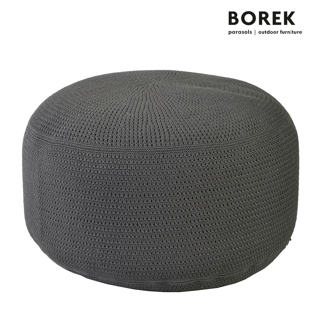  Outdoor Sitzpuff In Anthrazit - Ardenza Seil - Borek - Crochette Sitzkissen