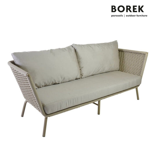  Outdoor Sofa Von Borek - Beige - Modern - Alu & Seil-Geflecht - Mit Kissen - Valldemossa Gartensofa